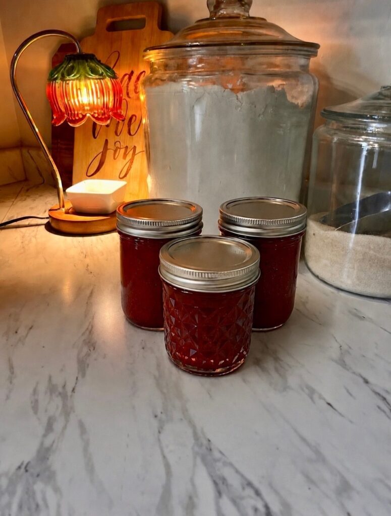 Strawberry Season Strawberry jam in a jar